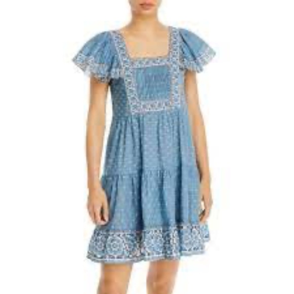 NWOT Sea Fernanda Flutter Sleeve Mini Dress - Picture 1 of 4